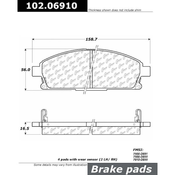 Centric Parts CTEK Brake Pads, 102.06910 102.06910 - main